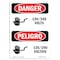 Signmission Safety Sign, OSHA Danger, 5" Height, 120 240 Volts Bilingual Spanish OS-DS-D-35-VS-1005 - alternate 1